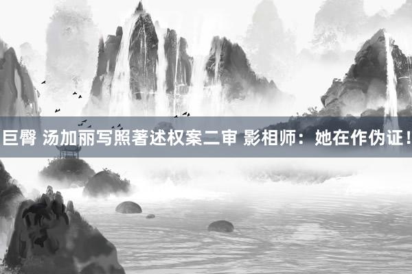 巨臀 汤加丽写照著述权案二审 影相师：她在作伪证！