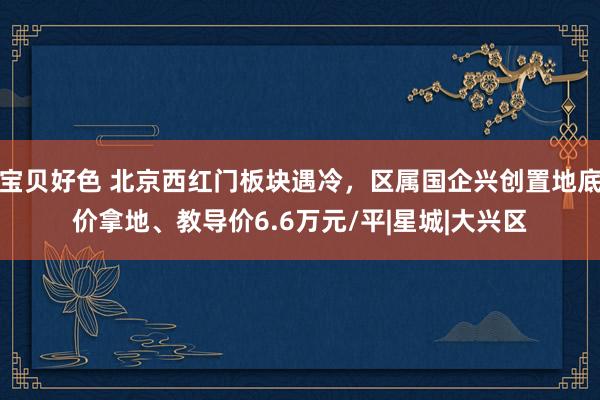 宝贝好色 北京西红门板块遇冷，区属国企兴创置地底价拿地、教导价6.6万元/平|星城|大兴区