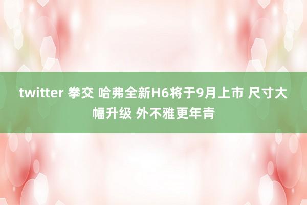 twitter 拳交 哈弗全新H6将于9月上市 尺寸大幅升级 外不雅更年青