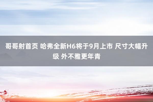 哥哥射首页 哈弗全新H6将于9月上市 尺寸大幅升级 外不雅更年青